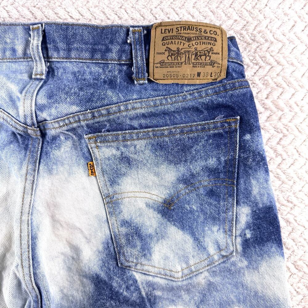 Vintage Levis 505 Orange Tab 20505-0217 Acid wash Jeans Made in USA ‘85‎ - Picture 7 of 16